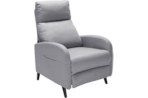 SANODESK Recliner Chair Single Padded Seat Wing Back Reclining Armchair Home Living Room Theater Adjustable Leg Rest and Reclining Functions