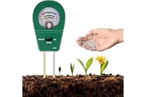 ANOMM Testeur de Sol 3 en 1 pour Plantes, Testeur D'humidité/Fertilité/PH du Sol, Humidimètre de Sol, pour Pot de Fleurs, Jardin, Pelouses, Ferme, Agriculture (Pas Besoin de Piles)