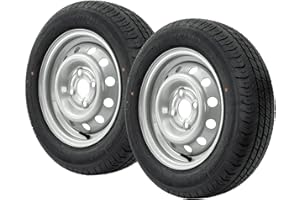 Set di 2 ruote complete UNITRAILER 155/70 R13 4Jx13 75 N LK 4x100 per rimorchio auto