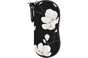 MoKo Eyeglasses Case, Soft Zippered Neoprene Sunglasses Pouch Protective Eyewear Case Bag with Clip for Men and Women