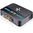 20M Bluetooth 5.3 Adapter, Transmitter Receiver Combo HiFi Bluetooth Receiver NFC Bluetooth Adapter Multimedia Bluetooth Device with RGB Magic Lights Bluetooth Connectivity Adapter for PC/TV/Car