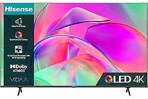 Hisense 50 Inch QLED Smart TV 50E77KQTUK - Quantum Dot Colour, 60Hz VRR, Dolby Vision, Bluetooth&HDMI, Share to TV, and Youtube, Freeview Play, Netflix and Disney+ (2023 Model)