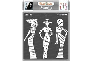‎CRAFTREAT CrafTreat Tribal schablonen zum malen An leinwand, holz, papier kunst, wand, boden, fliese und scrapbook zubehör - 6X6inches - wiederverwendbar DIY African Models schablone - bullet journal schablonen