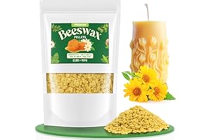 NORVENCE Bienenwachs Bio für Kosmetik, Gelbes Bienenwachs Pastillen 907g, Kerzenwachs für die Kerzenherstellung, Reines und natürliches Bienenwachs für Hautpflege, Lippenbalsam, Polieren und Lotion