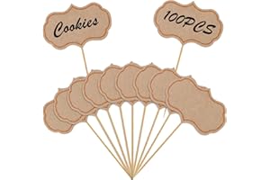 LUSOFIE Lot de 100 marqueurs à fromage pour charcuterie, buffet, étiquettes alimentaires, cure-dents, drapeaux alimentaires, pics à cupcakes, décorations pour fête, mariage, anniversaire
