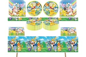 DECPTYTA Stoviglie per Feste di Compleanno,Decorazioni Compleanno,Piatti Tovaglioli Tovaglia etc,Adatto per 20 Persone