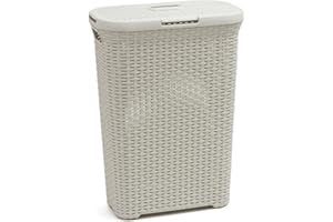 CURVER Panier à Linge en rotin Crème 40 l