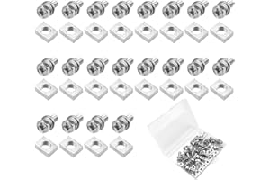 UTMACH 20 Ensembles Boulons et les Écrous de la Batterie de Moto Vis et Écrou de Batterie de Moto avec Écrou Rectangulaire,et Boîte de Rangement pour Projets de Bricolage Scooter 6mm