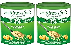 Crastan Lecitina di Soia, Pura Granulare, Integratore Alimentare con Soia non Geneticamente Modificata, Confezione contenente 2 barattoli da 250 gr