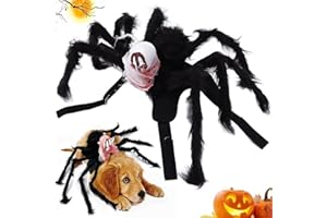 BUKYCAT Halloween Spider Costumes for Dogs, Halloween Spider Costume for Dog Cat, Dog Costume Halloween Cat, Spider Costume for Small, Medium Dogs and Cats (S)