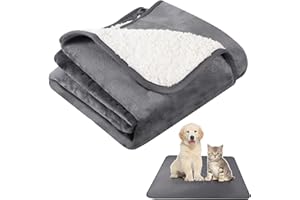 ‎XREE XREE Hundedecke Wasserdicht, 75x100cm Katzendecke Flauschig und Weich Hundedecke Grosse Hunde Wärmedecke Katze Waschbare Decke Haustierdecke für Sofa Stuhl Auto Zuhause Unterwegs(Grau)