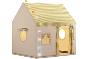 Nybhyjka Tienda De Campaña para Niños, Tienda De Campaña para Interiores con Colchón Y Luces, Tienda De Campaña para Interiores con Cabaña para Niños De 3 A 13 Años, 120 × 105 × 128 Cm
