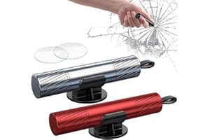 GMXJGZ Notfallhammer Auto mit Gurtschneider 2er Set Hammerdex Original Glasbrecher 2-in-1 Nothammer für Auto mit Gurtschneider & Gehärteten Spitzen Notfall Hammer Car Safety Hammer Silber und Rot