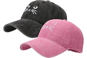 XYIYI Baseballkappe, Unisex, gewaschene Vintage-Baseballkappe, Golfmütze, verstellbar, klassisch, niedriges Profil, einfarbig, für Männer und Frauen, 2 Stück