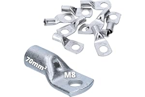 KALITEC 10 Stück Cembre A14-M8 Rohrkabelschuh 70mm² M8 unisoliert aus Kupfer verzinnt