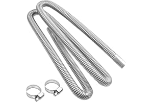 Abgasschlauch für Stromerzeuger 200 CM, JatilEr Abgasschlauch Standheizung Auspuff Edelstahl Auspuff Schalldämpfer, Auto Edelstahl Auspuffrohr mit Zwei Edelstahlklammern für Diesel Heizung