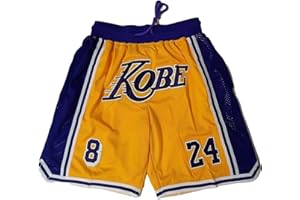 Kdtoll Pantalones NBA Hombre - Pantalones Cortos Lakers de Baloncesto para Verano y Deportes al Aire Libre - Shorts de Entrenamiento de Secado Rápido con Bolsillos