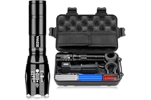 BEIZKNA LED Torch Rechargeable Torches Super Bright 2000L Battery Powered Powerful Flashlight L2 CREE Adjustable Focus 5 Modes IP65 Waterproof Outdoor Handheld Pocket Flash Light for Camping Hiking Emergency