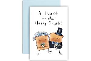 Huxters ‘A Toast to the Happy Couple’ Wedding gifts A5 Congratulations Wedding card - Wedding gifts for couple - Recyclable Paper with Envelope - Fun Greetings Card, FSC Certified (Bride and Groom)