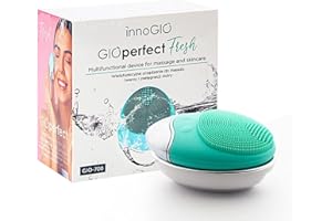 innoGIO Limpiador Facial y Masajeador Eléctrico GIOperfect Fresh - Cepillo Sónico Exfoliante y Revitalizador, Silicona, 5 Niveles de Vibración, Apto para Enfriar la Punta, Carga Inductiva (Recargable)