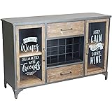 Milani Home s.r.l.s. Madia Industrial in Metallo e Legno cm 124x39,5x80 h