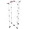 Vileda Mixer 4 tower drying rack, drying rack with 4 levels for up to 4 wash loads, flex joint, rollable, steel, eco packaging