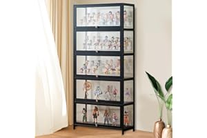 JFOZDM Vetrina Espositiva Per Collezionismo, Vetrina Multifunzionale in Vetro Antipolvere, Design Della Porta dell'armadio a Ribalta,Vetrinetta Espositiva per Uffici, Camere da Letto, Soggiorni