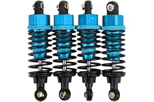 RITOEASYSPORTS RC Car Shock Absorber,Aluminum Alloy RC Car Spring Damper Compatible with TAMIYA TT‑01 TT‑02 TA05 TL‑01 TA03 MF‑01X(Blue) Car Model Accessory Model Toy