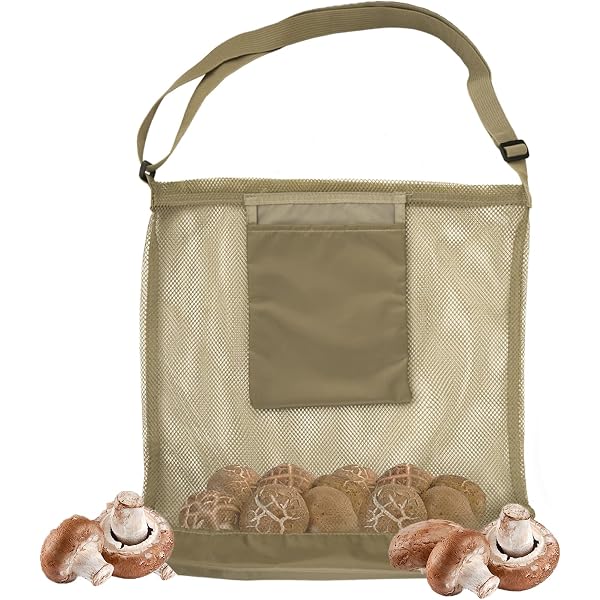 WADY Pilzjagdtasche Aus Netz – Große Erntetasche Mit Schultergurt, Atmungsaktiv, Für Pilze & Beeren
