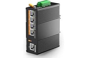 mokerlink 5 Puertos PoE Gigabit Switch Ethernet Industrial de riel DIN, Alimentación PoE+ de 60W, Capacidad de Conmutación de 14Gbps, No Administrado IP40 (-40 a 185 °F), con Fuente de Alimentación