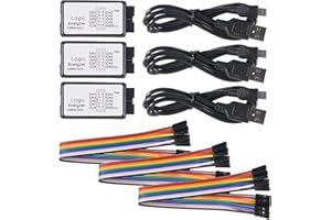 DORHEA 3PCS USB Logic Analyzer Gerät mit USB Kabel 5MHz 24MHz 8CH 8 Kanal UART IIC SPI Debug Logic Analyzer Professioneller Mikrocontroller Gerät Netzwerkanalyse Set für Arduino FPGA ARM M100 SCM