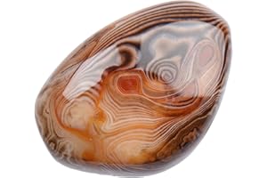 June&Ann Natural Banded Agate Palm Stones, Healing Gemstone Therapy Worry Crystal Stones for Meditation Chakra Balancing Collection, Irregular Shape