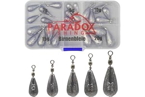 ‎PARADOX FISHING Paradox Fishing Birnenblei Set 25g-100g - Blei Angelzubehör mit Birnenblei Gewichten zum Angeln