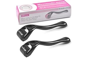 ‎FUNMO Funmo Dermaroller, 2 Stück Beauty Bartroller 0.5mm mit 1,0 mm, Microneedling Roller für Gesicht und Körper, Nadelroller Bart Roller für Bartwachstum, Gesichtshautpflege, Anti-Aging, Anti-Falten