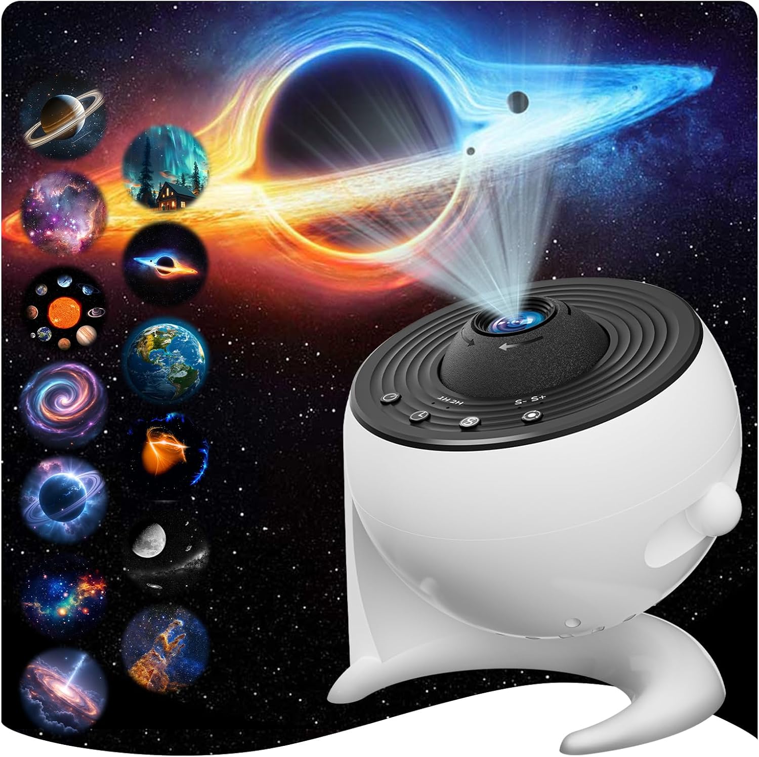 FlyEagle Proyector De Galaxias Y Estrellas Real, Proyector Estrellas 13 En 1, Luz Nocturna Con Temporizador, Proyector Planetario Con RotacióN De 360°, Proyector De Galaxias Adultos NiñOs, Blanco