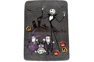Jay Franco Disney Nightmare Before Christmas Up to No Good pluszowy koc – wymiary 60 x 90 cm, pościel dziecięca – super miękka pościel polarowa