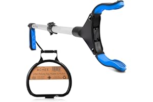 BCHEE UK Litter Picking Beach Clean Kit | 1x Strong 81cm/36 Foldable Litter Picker I 1x Litter Picking Bag Holder Hoop Made In Britain From 100% Recycled Plastic | UK Business | Multi-buy Discounts
