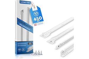 LIVING TEC® Schubladenschienen 450mm - 10 PAAR Rollenauszug Weiß Teilauszug - Leichtgängiger Schubladenauszug - Schubladenauszüge in vielen Größen - Auszugsschienen Stahl 1mm stark - Auszug bis 20kg