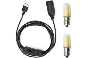 GutReise 5 V USB till E14 uttag, 2 LED-lampor E14 5 V - 6 V skrivbordslampor tak julstjärna heminredning