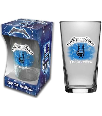 Metallica Bicchiere Da Birra Master Of Puppets - Vetro XL 400 Ml, Altezza 17 Cm - Confezione Regalo - 4