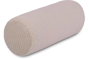 COZYKING Nackenrolle Cord Cream/Beige Nackenkissen Öko-Tex 100 zertifiziert und 40°C waschbar - Nackenstütz-Kissen mit Bezug, rund für Auto, Flugzeug, auf Reisen oder zum Lesen und Relaxen zu Hause - 15x40 cm
