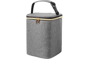 Teamoy Bolsa térmica para Leche Materna, Bolsa para biberones para hasta 4 Botellas Grandes de 9 onzas, mamá lactante de Vuelta al Trabajo, Gris (Solo Bolsa)