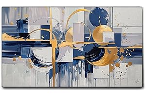 Giallobus - Quadro - 51 - Armonia di cerchi oro - Tela Canvas Telaio Standard - 100x60 - Pronto da appendere - Quadri moderni per la casa