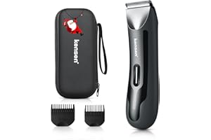 Rasoio Elettrico Corpo Uomo Display a LED 100 Minuti di Autonomia kensen Rasoio Corpo Uomo Impermeabile Depilatore Intime Wet&Dry Rasoio Parti Intime con Pettini Regolabili 3/5 mm per Corporeo