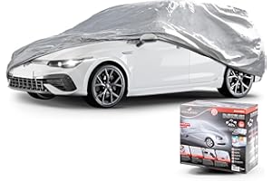 ‎WALSER Walser Abdeckplane Auto All Weather Light, Abdeckplane wasserdicht, 100% wetterfeste Auto Abdeckplane, Autoabdeckung Outdoor, Auto Abdeckplane wasserdicht, Autogarage, Vollgarage Kombi M grau