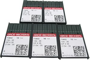 50 agujas Groz-Beckert DPX35 134-35(R) para pie de pie en caja de plástico transparente CKPSMS compatible con/repuesto para PFAFF marca 145 335 545 1245 (tamaño de aguja: 19/120)