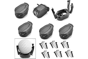 Cettkowns 6-Pack Golf Ball Pick Up Tool Saver Putter Grip Retriever Mini Foldable Plastic Claw Grabber Sucker Golf Accessories, Black