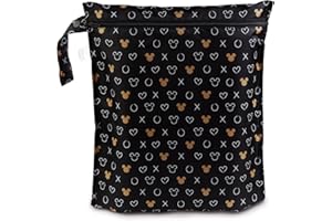 Bumkins - Bolsa impermeable reutilizable con cremallera, Disney, Icono de Minnie Mouse, Wet Bag