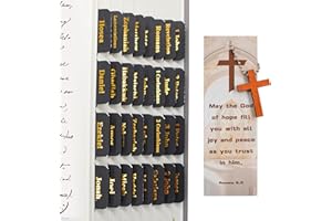 ‎VANRA VANRA Bibelreiter für Männer und Frauen, Lernbibel, 96 Stück, schwarz, laminiert, goldfarbener Schriftzug, großer Druck, Bibeljournaling-Zubehör für Altes und Neues Testament