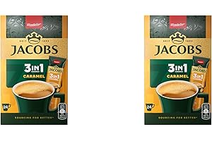 B4B Jacobs 3 in 1 Caffè Istantaneo Bustine Caramello 48 Porzioni Singole Dolce e Cremoso